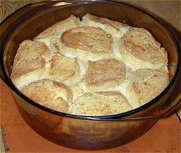 cooked bread and butter pudding