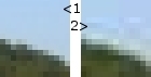 comparison of edge areas in JPEG file using different compression ratios, magnified